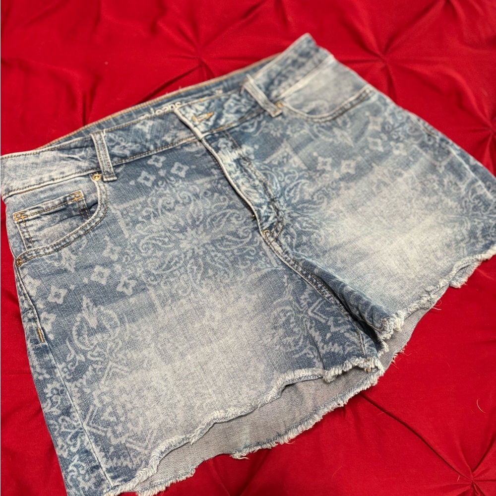 Maurices Blue Distressed Jean Shorts